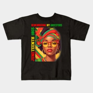 Juneteenth Women Remembering My Ancestors 2023 Kids T-Shirt